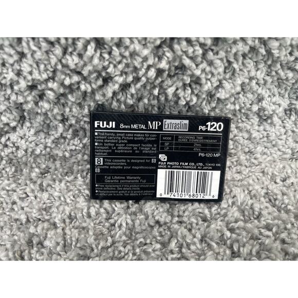 FUJI P6 120 Extraslim 8mm Video Tapes Videocassette Metal MP New Sealed - Picture 8 of 8